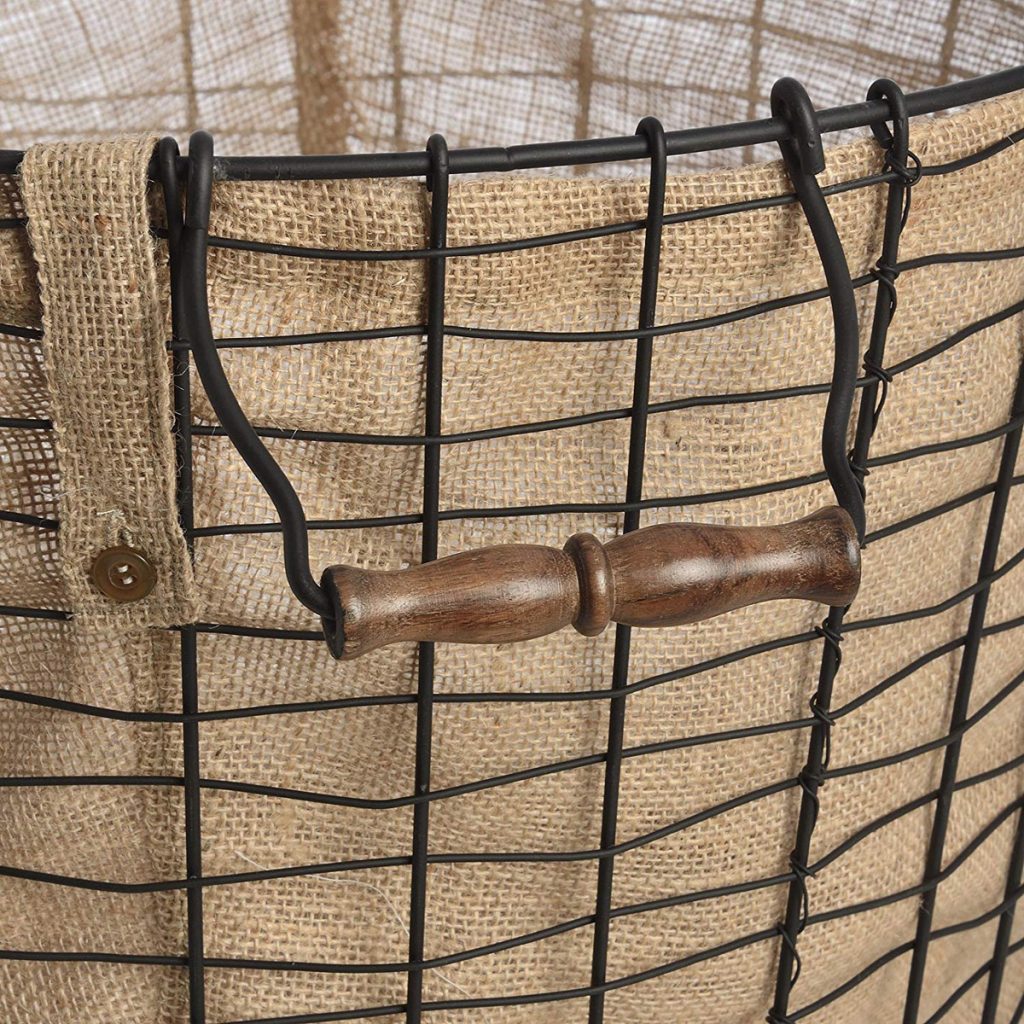 17546-a round brown basket linen lining