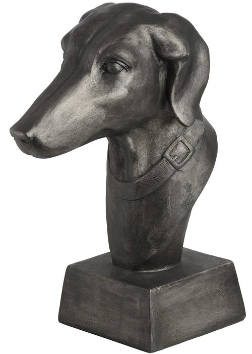 17917-a Elegant Black Whippet Dog Head Ornament