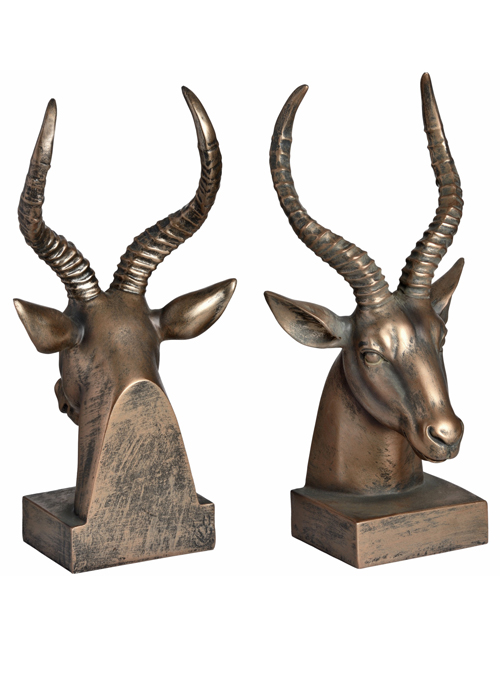 17946-a bronze antique stag antlers bookends