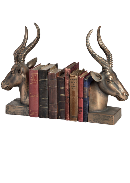 17946 bronze antique stag antlers bookends