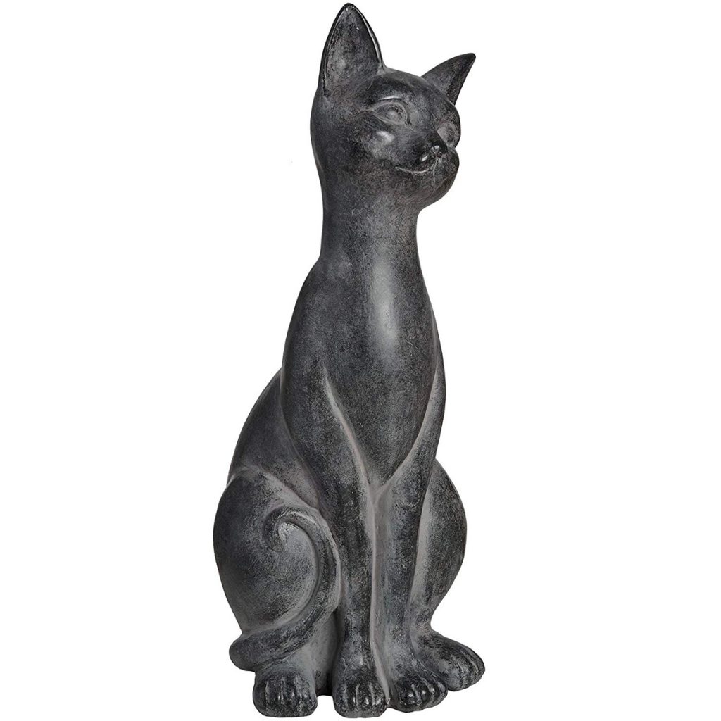 17989-a rustic black sitting cat figurine