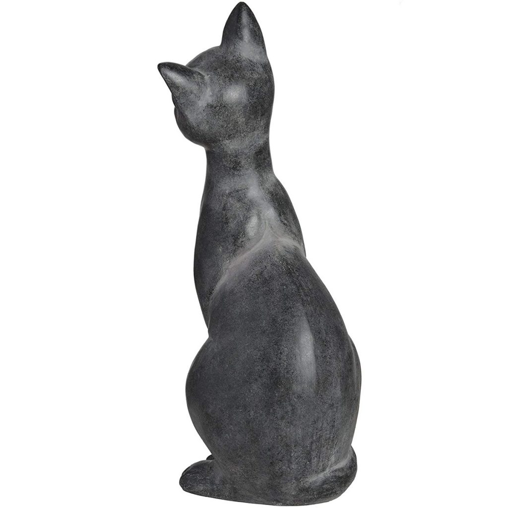 17989-b rustic black sitting cat figurine