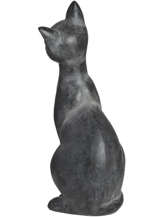 17989-b rustic black sitting cat figurine