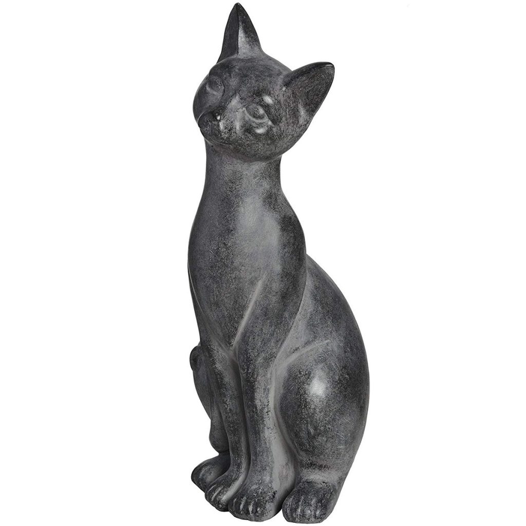 17989 rustic black sitting cat figurine