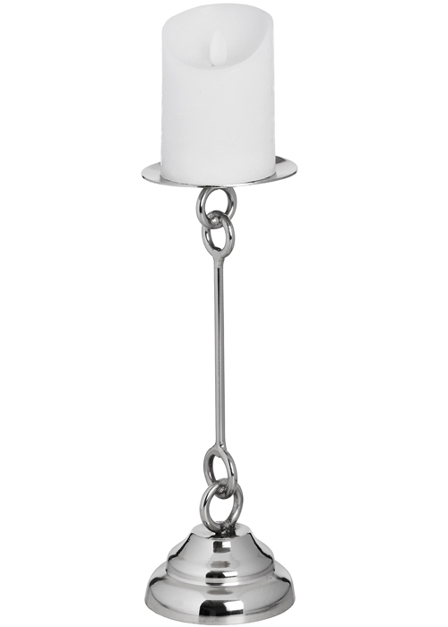 18180 Sturdy Linked Polished Nickel Candle Holder