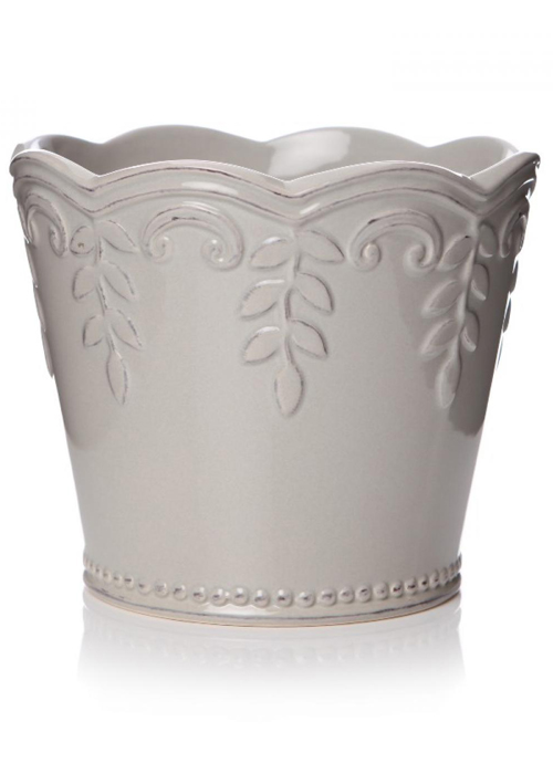 23636_Grey Ceramic Flower Plant Pot