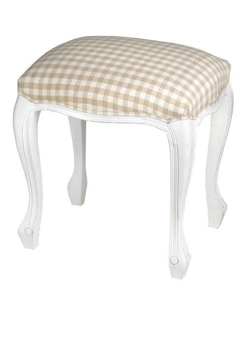 7325 white dressing table fabric stool