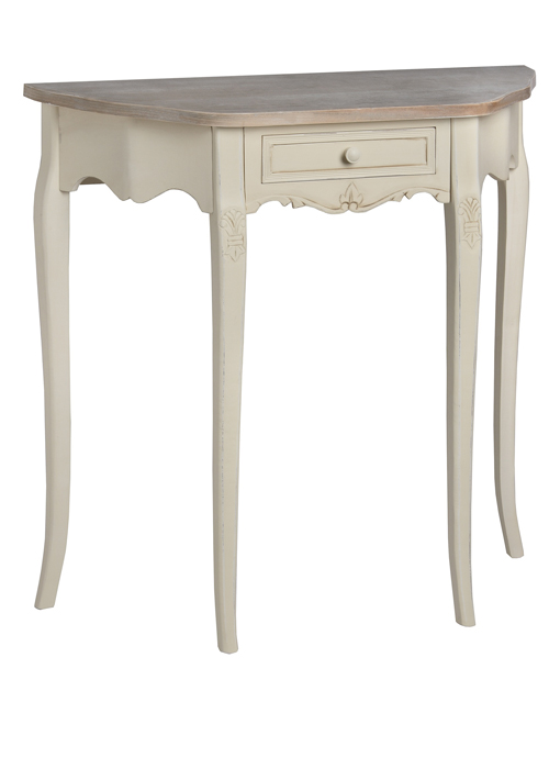 7830 b Antique Cream Brown Dressing Curved Table