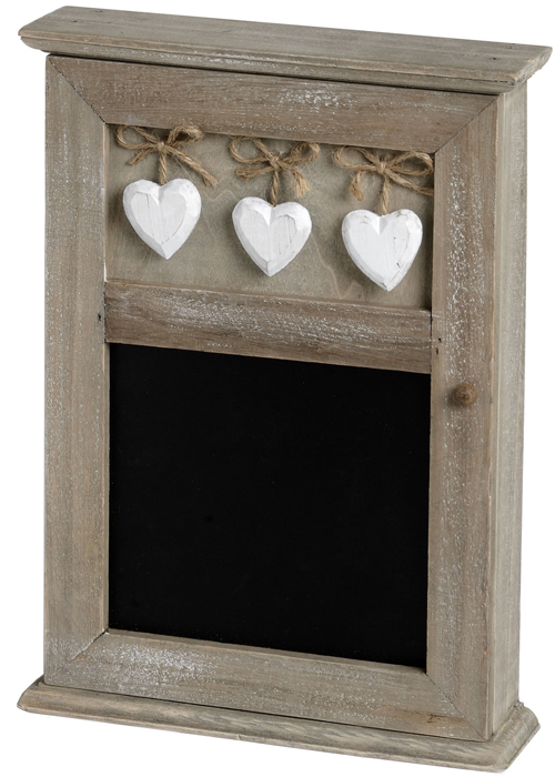 7836 Hearts Wooden Black Board Key Storage