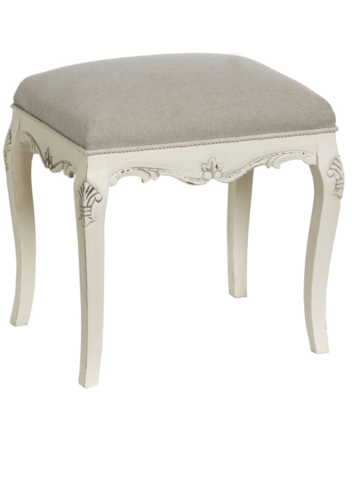 7904 grey white fabric dressing table stool