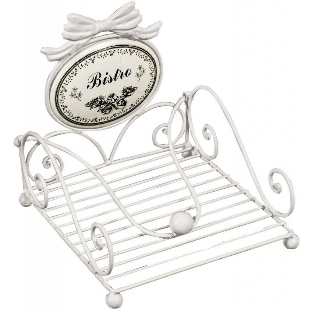 Bistro Napkin Serviette Holder White b