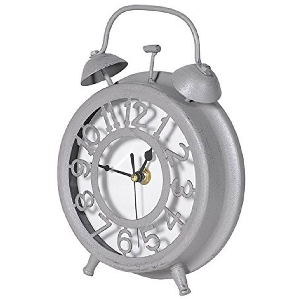 CXE009 Traditional Alarm Clock Style Grey Clock