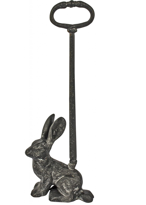 Cast Iron RABBIT HARE DOORSTOP Grey 4