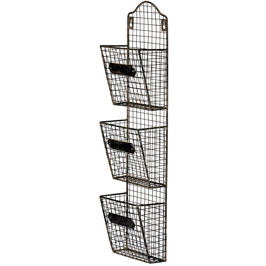 GUD147 black wire wall filing letter rack