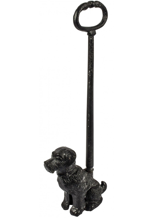 Grey Cast Iron Dog DOORSTOP with Handle