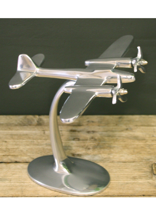 HV007_1 Sturdy Polished Aluminium Aeroplane Ornament