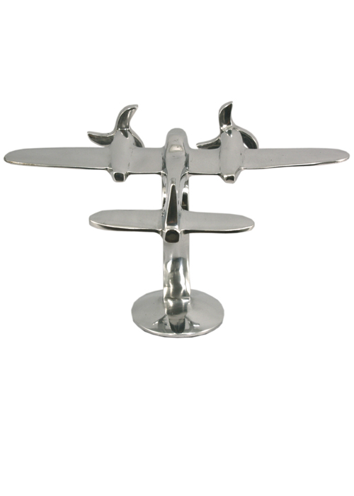 HV007_2 Sturdy Polished Aluminium Aeroplane Ornament