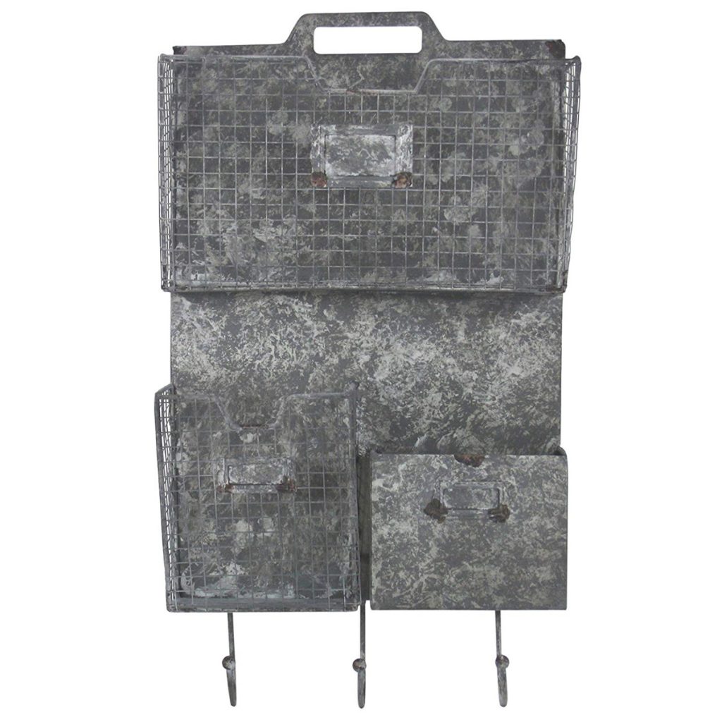 LK908 Distressed Grey Metal Wire Rack Hooks