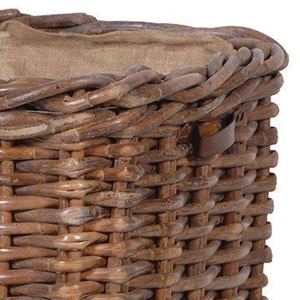 Large Sturdy Lined Basket Brown 4