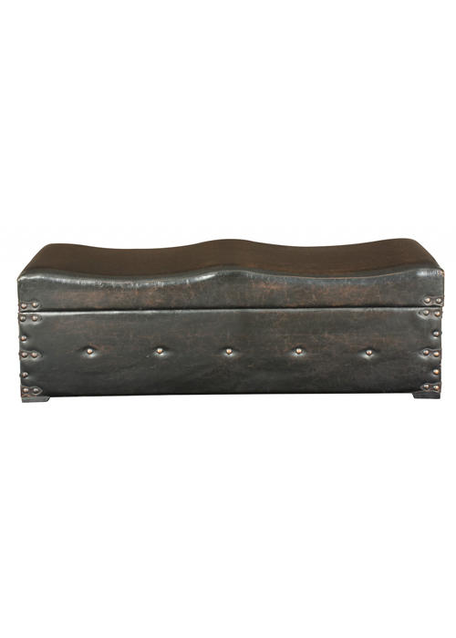 REF001_ Set of 3 Antiqued Brown Bench Trunks