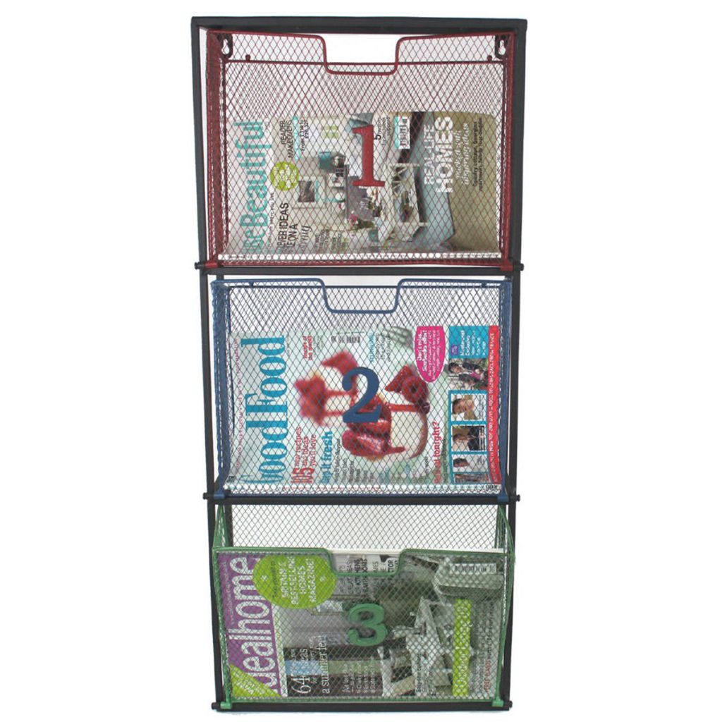 Retro Style Metal Wall Magazine Rack