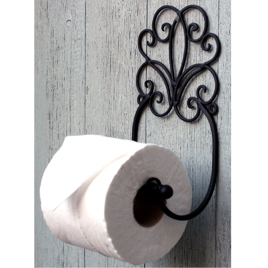 Shabby Chic Toilet Roll Holder Black