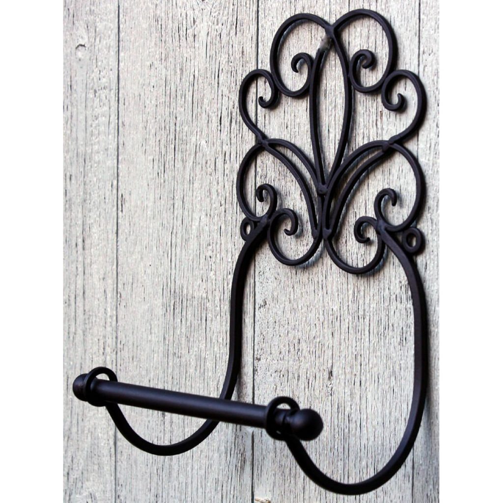 Shabby Chic Toilet Roll Holder Black 2