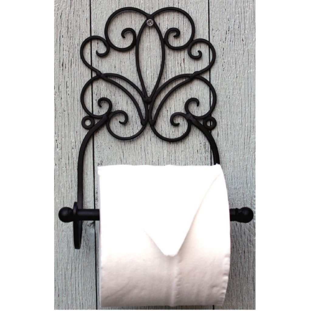 Shabby Chic Toilet Roll Holder Black 3