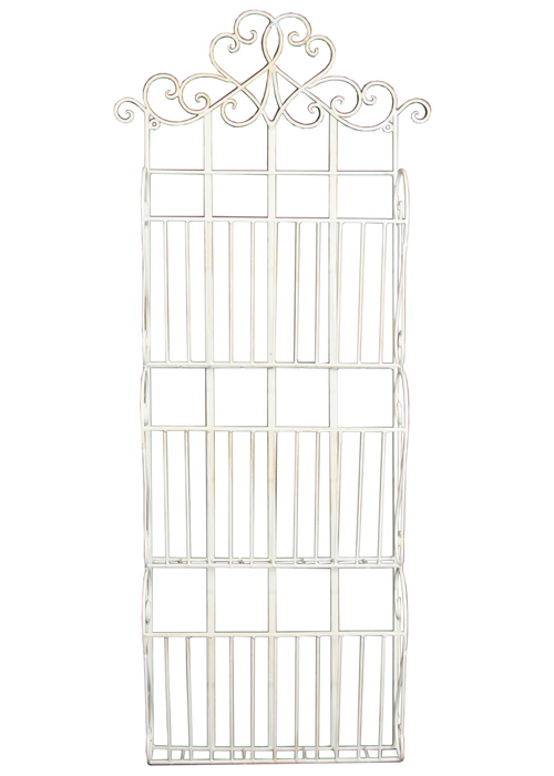 Shabby Chic Wall Mounting Magazine Rack Cream b