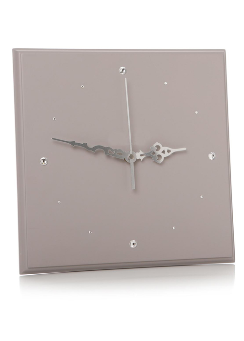 Sturdy Grey Silver Square Clock