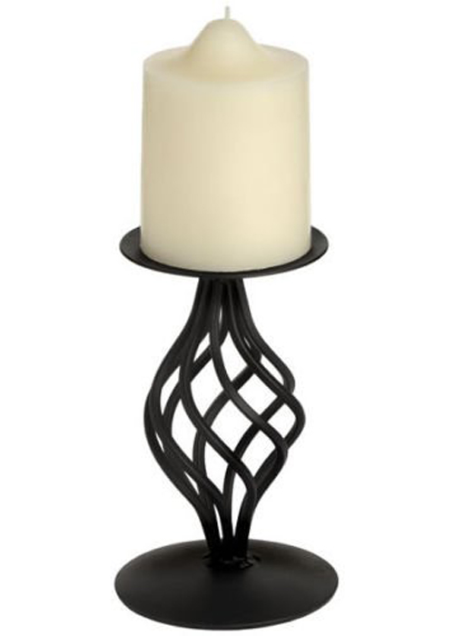 Twist Free Standing Table Candle Holder Black