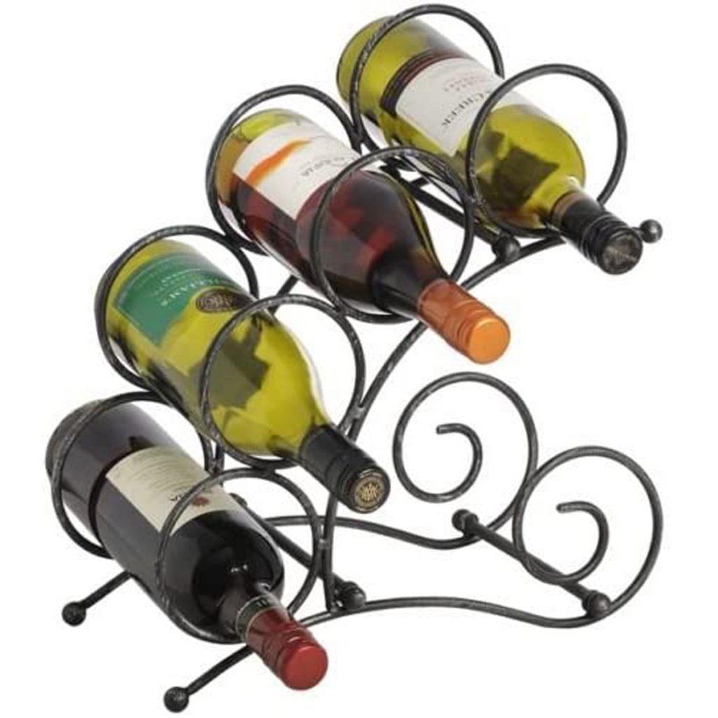 Vintage Style Black Metal Wine Rack 3