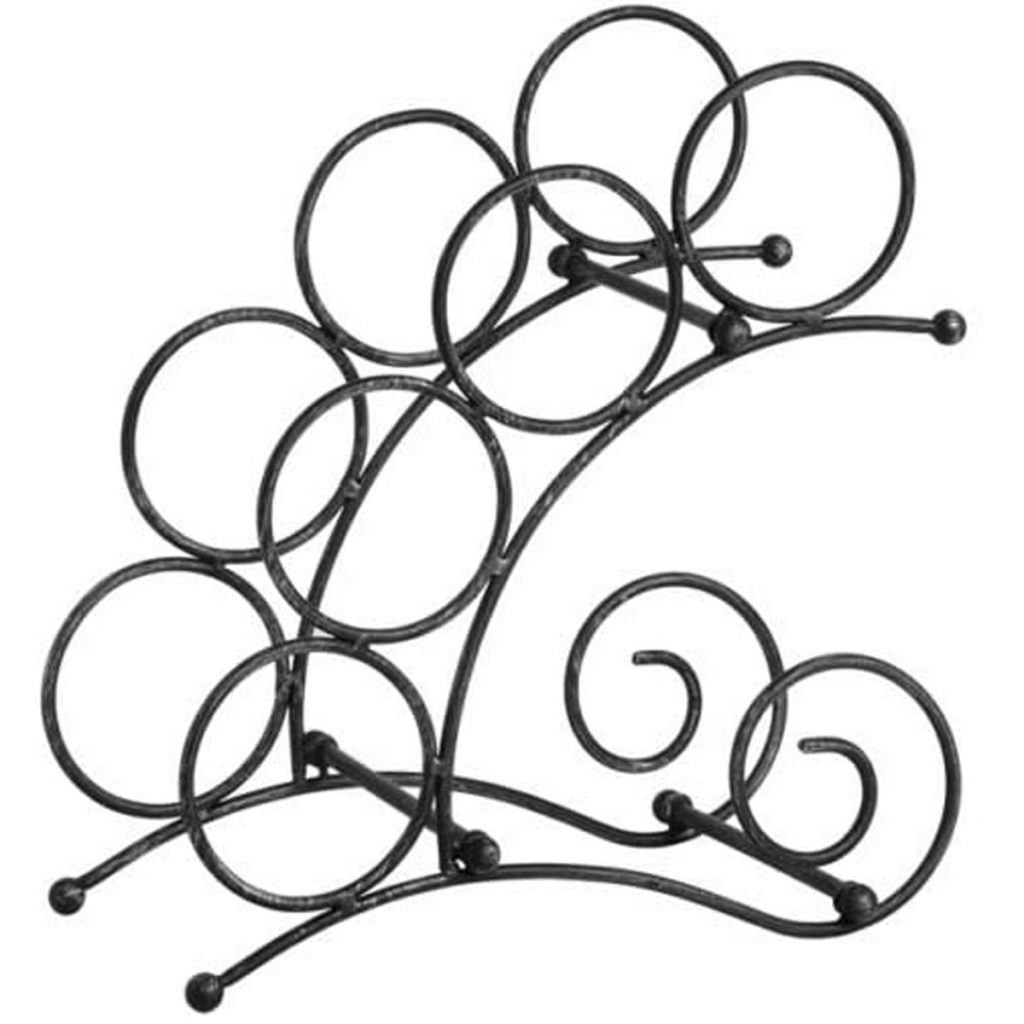 Vintage Style Black Metal Wine Rack 4