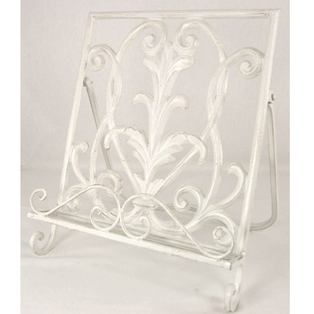 YF609-1-White-Metal-Recipe-Book-Stand-Holder