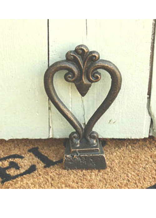 YF882 Heart Antique Style Door Stop Wedge