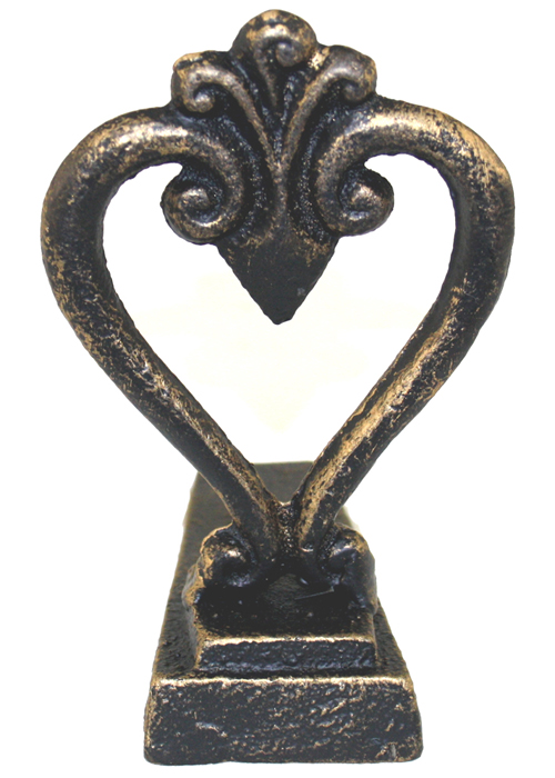 YF882REV-1 Heart Antique Style Door Stop Wedge