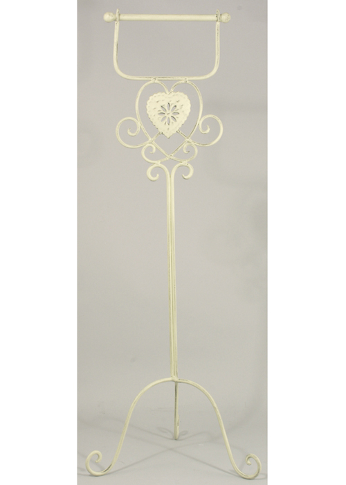 YF955 Shabby Chic Cream HEART Toilet Roll Holder