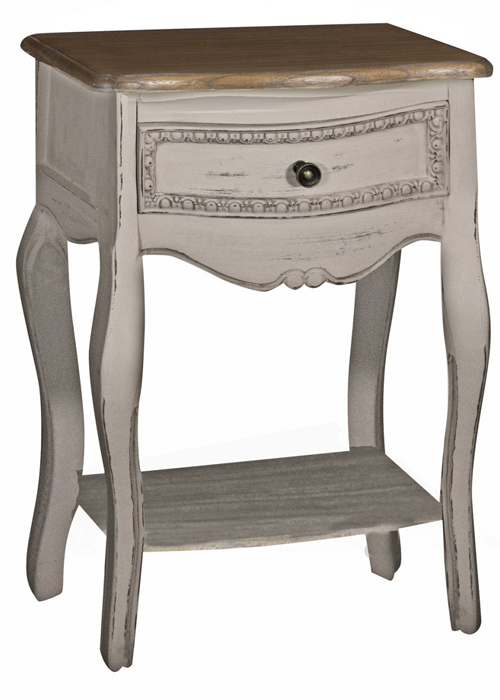 ZJW102 Shabby Chic Grey Painted Bedside Table