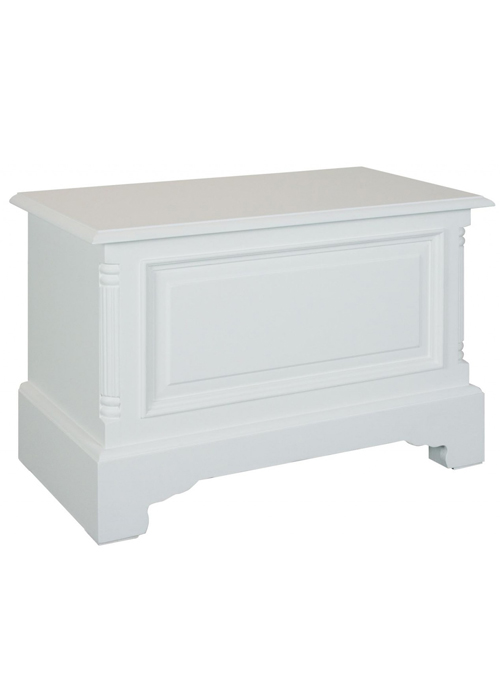 gsv004-angled__Antique Style White Blanket Box