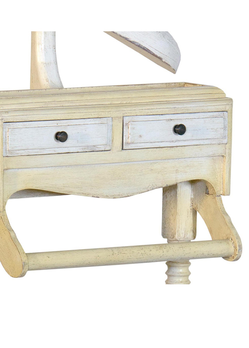 j2150-crwh-det1 Cream White Wood Valet Stand