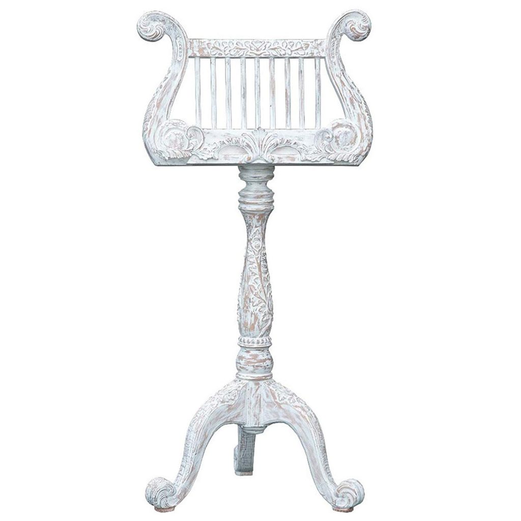 js2013-wh Shabby Chic White Music Stand