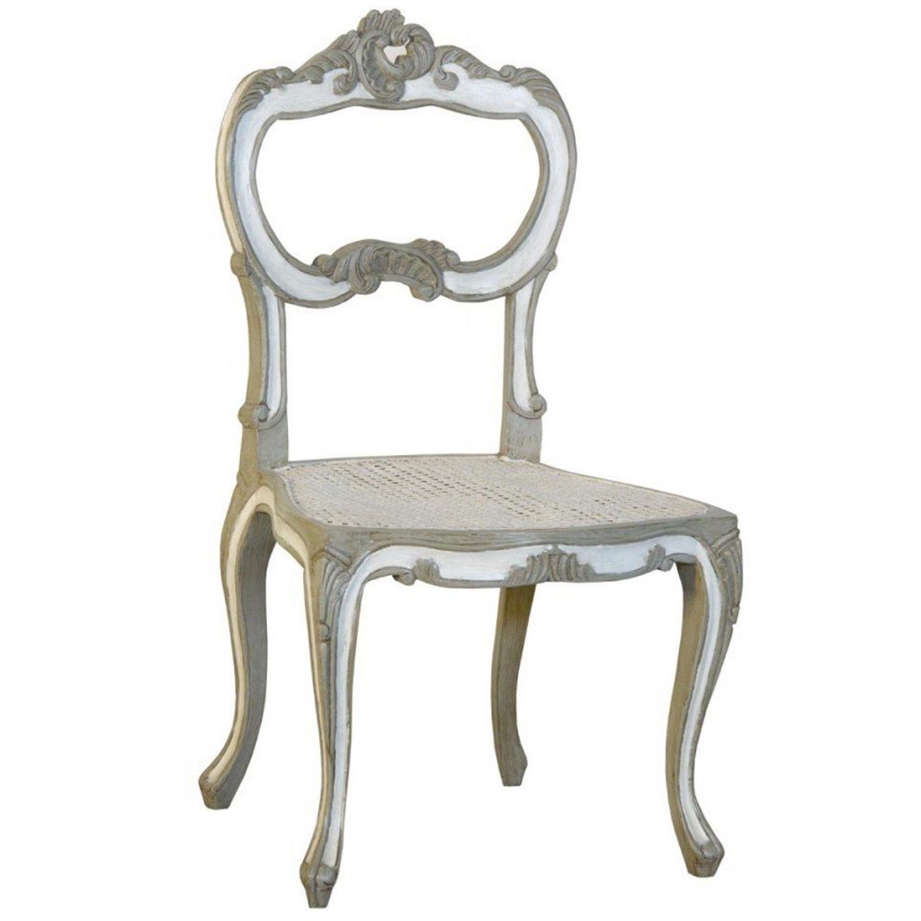 js2093-gywh French Country Grey White Dining Chair