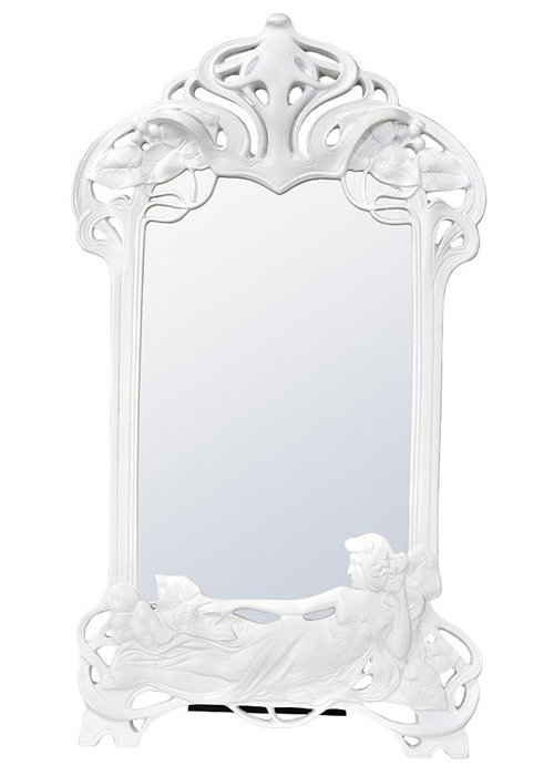 tbm090-aw-29-51 white ornate art nouveau style mirror