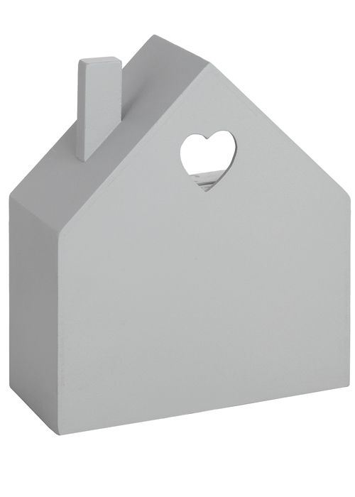 16112-b Washed Grey White Heart House Home Shape Perpetual Block Desk Calendar