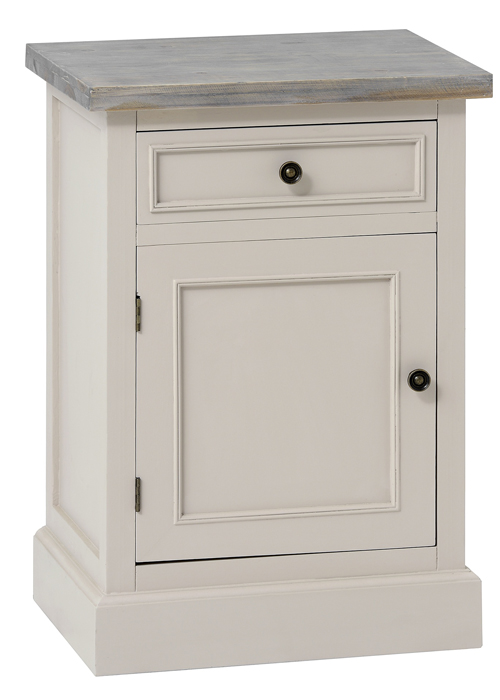 16232 Soft Grey Fully Assembled Bed Side Table Drawer Cabinet