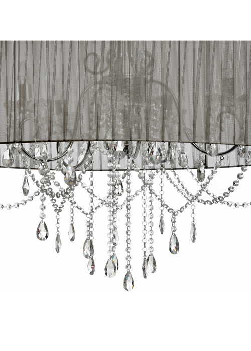 17410-b Elegant Crystal Drop Black Metal Chandelier Large Pendant Ceiling Light …