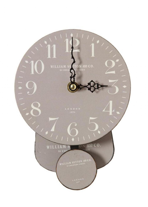 27513_Grey Cream Country Shabby Chic WILLIAM SUTTON Wall Hanging Pendulum Clock …