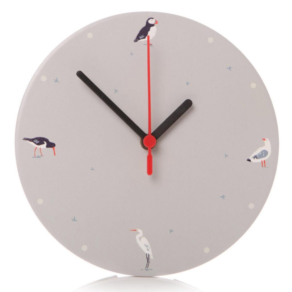 61015_SPB Birds Seabird Seaside Theme Grey White Red Black Wall Clock …