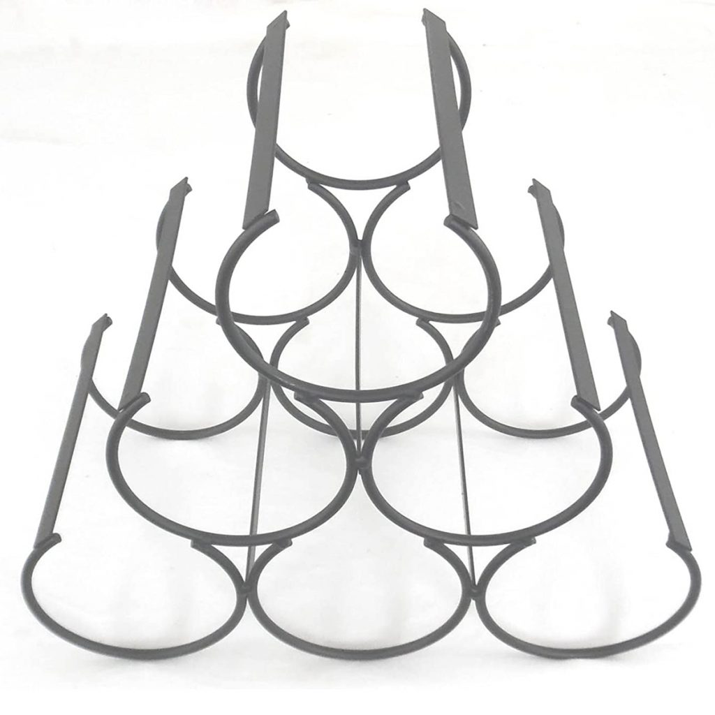 SC005 Contemporary Black 6 Bottle Wine Rack