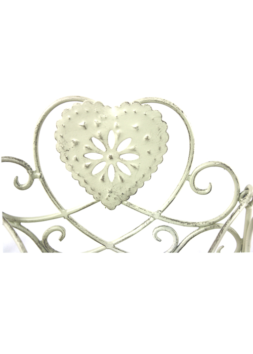 YF959_2 Heart Vintage Style Cream Napkin Serviette Stand Holder